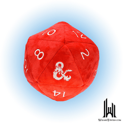 Dice Bag - DND Red and White D20 Plush